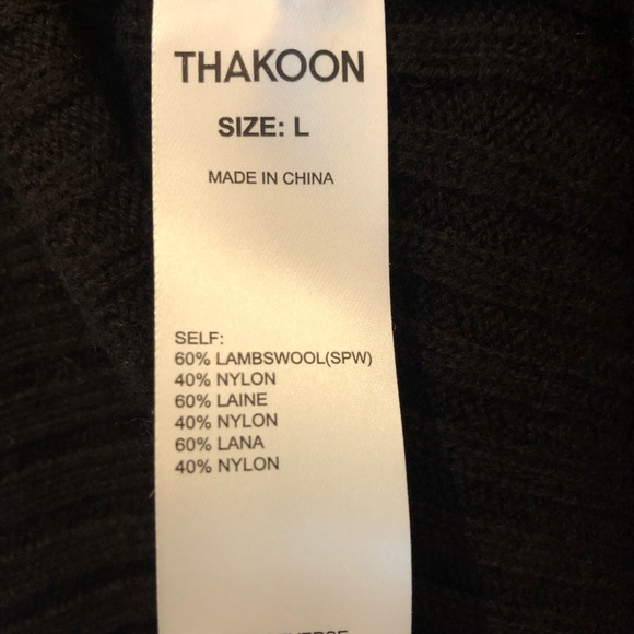 Thakoon Mock Neck Sweater Dress Large Chocolate Brown Wool Rent the Runway - Picture 7 of 10